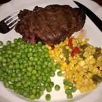 Filet, Peas, Spicy Corn